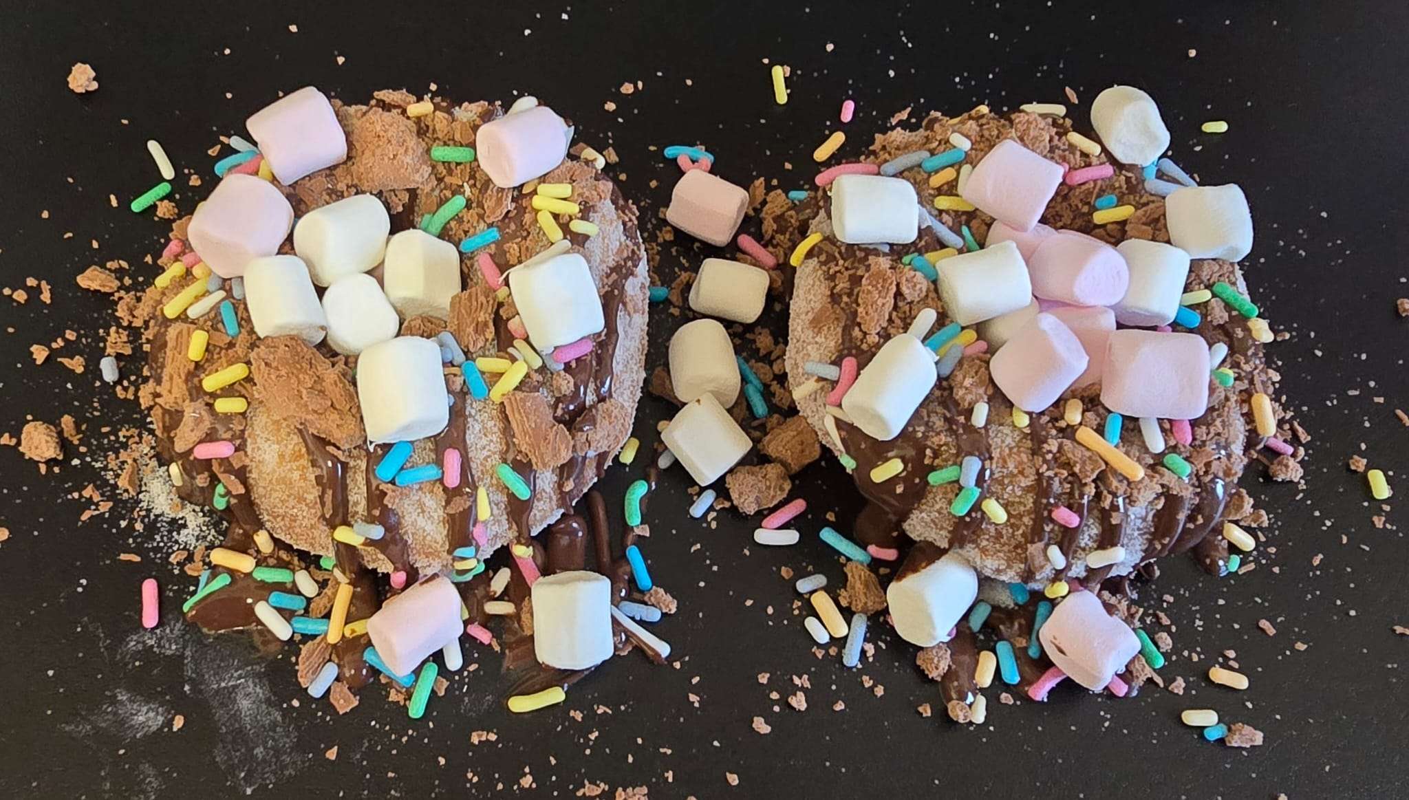 Chocolate Marshmello Sprinkles Donuts